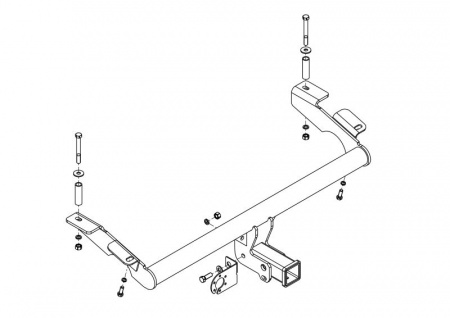 Фаркоп VAZ-71B для Chevrolet Niva, LADA Travel 2002-2020, 2021-, Автос, нагрузка 1250/75 кг. БЕЗ подрезки бампера от магазина ФаркопРос